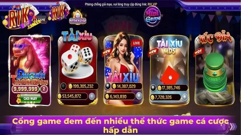Cổng game đem đến nhiều thể thức game cá cược hấp dẫn